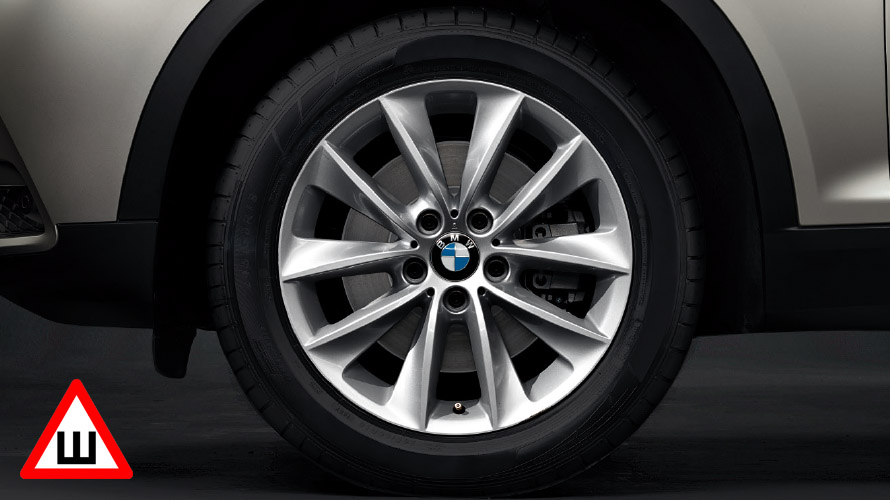 Комплект колес с зимними шипованными шинами BMW V-Spoke 307. Зимние колеса, шипованные шины BMW V-Spoke 307.